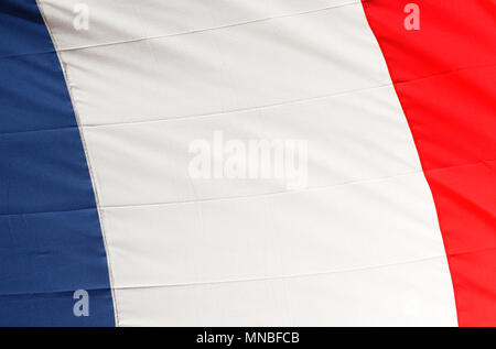 Nahaufnahme der französischen Flagge. Stockfoto