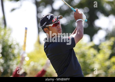 MUIRFIELD, Schottland - Juli 20: Hideki Matsuyama Antrieb aus der zweiten T-Stück während der dritten Runde der Open Championship 2013 in Muirfield Golf Club am 20. Juli 2013 in Schottland. Stockfoto