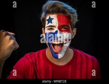 Wm Rusia, Fußball, panamaischer Flagge, Bandera de Panama, rostro, 507, Panama, wm, Rusia 2018, Panama Fußball, Futbol, Mundial de futbol. Stockfoto