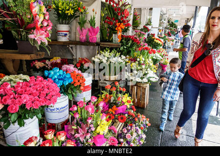 Mexiko-Stadt, Hispanic ethnische Alvaro Obregon San Angel, Blumenmarkt Mercado de Flores, Florist, Blumenstrauß, Blumenarrangement, Verkäufer verkaufen Verkauf, st Stockfoto