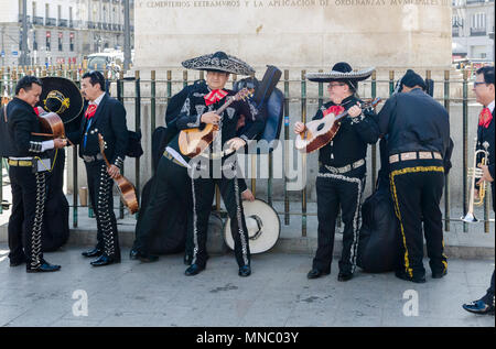 Eine mexikanische Musiker in "Puerta del Sol", Madrid, Spanien Stockfoto