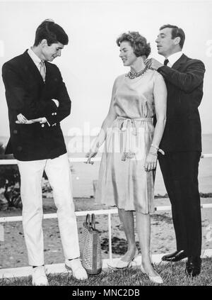 Anthony Perkins, Ingrid Bergman, Yves Montand, Cannes, 1961 Stockfoto