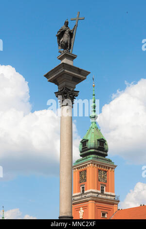 Warschau Spalte, Blick auf den König Sigismund lll Vasa Spalte in Castle Square (Plac Zamkowy) in der Altstadt von Warschau, Polen. Stockfoto