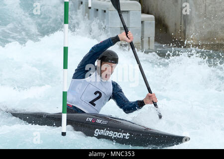 Tag 1 der Britischen Kanu Auswahl bei Lee Valley White Water Centre in Waltham Cross, Großbritannien. Stockfoto