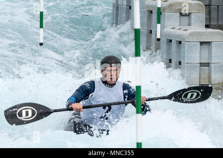 Tag 1 der Britischen Kanu Auswahl bei Lee Valley White Water Centre in Waltham Cross, Großbritannien. Stockfoto