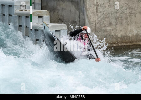 Tag 1 der Britischen Kanu Auswahl bei Lee Valley White Water Centre in Waltham Cross, Großbritannien. Stockfoto