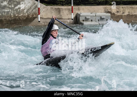 Tag 1 der Britischen Kanu Auswahl bei Lee Valley White Water Centre in Waltham Cross, Großbritannien. Stockfoto