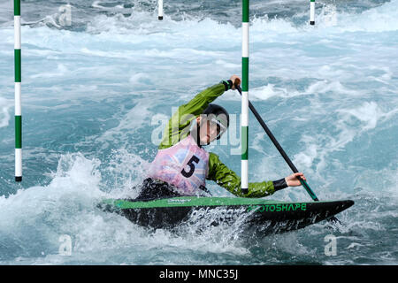 Tag 1 der Britischen Kanu Auswahl bei Lee Valley White Water Centre in Waltham Cross, Großbritannien. Stockfoto