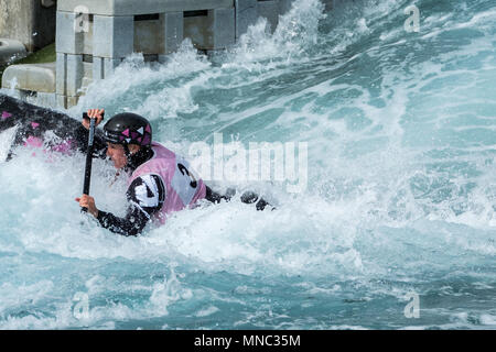 Tag 1 der Britischen Kanu Auswahl bei Lee Valley White Water Centre in Waltham Cross, Großbritannien. Stockfoto