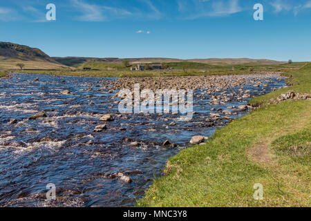 North Pennines Landschaft, der Mündung des Flusses Tees und Harwood Beck, Obere Teesdale, Großbritannien Stockfoto