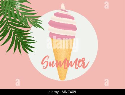 Sommer abstrakten Plakat Hintergrund mit Eis. Vector Illustration Stock Vektor