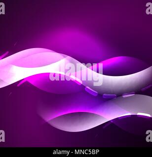 Vektor glühende Wave, Rauch design Wellenlinien. Vektor glühende Wave, Rauch design Wellenlinien. Glänzende Seide Wellenlinie Abstract Background, Tapeten mit Wave Form und Licht Effekte, glatten Stil Stock Vektor