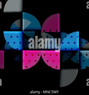 Kreis Elemente auf schwarzem Hintergrund. Kreis Elemente auf schwarzem Hintergrund, Vektor geometrische Template Design Stock Vektor