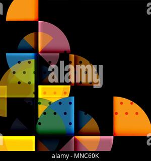 Kreis Elemente auf schwarzem Hintergrund. Kreis Elemente auf schwarzem Hintergrund, Vektor geometrische Template Design Stock Vektor