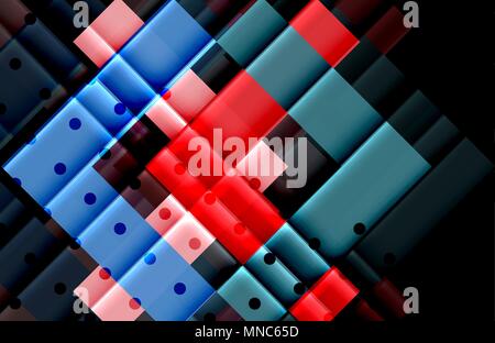 Bunte Dreiecke und Pfeile auf dunklem Hintergrund. Bunte Dreiecke und Pfeile auf dunklem Hintergrund. Vector Illustration Stock Vektor