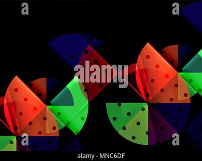 Kreis Elemente auf schwarzem Hintergrund. Kreis Elemente auf schwarzem Hintergrund, Vektor geometrische Template Design Stock Vektor