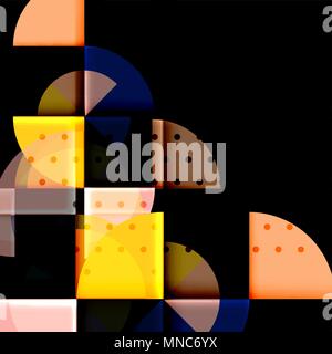 Kreis Elemente auf schwarzem Hintergrund. Kreis Elemente auf schwarzem Hintergrund, Vektor geometrische Template Design Stock Vektor