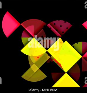 Kreis Elemente auf schwarzem Hintergrund. Kreis Elemente auf schwarzem Hintergrund, Vektor geometrische Template Design Stock Vektor