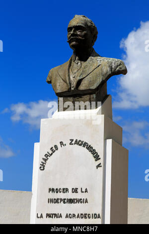 Charles Zachrisson Büste, Plaza de Francia, Altstadt, Panama City, Panama, Mittelamerika Stockfoto