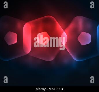 Glühendes Glas transparent pentagans, geometrische abstrakte digitale Hintergrund. Leuchtend rote Glas transparent pentagans, geometrische abstrakte digitale Hintergrund. Vector Illustration Stock Vektor