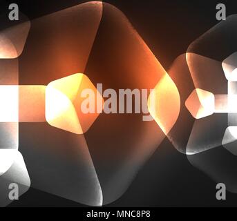 Glühendes Glas transparent pentagans, geometrische abstrakte digitale Hintergrund. Glühendes Glas transparent pentagans, geometrische abstrakte digitale Hintergrund. Vector Illustration Stock Vektor