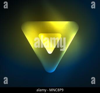 Glas leuchtende helle Dreiecke auf dunklen Raum Design abstrakt Hintergrund. Glas leuchtende helle Dreiecke auf dunklen Raum Design abstrakt Hintergrund. Vector Illustration Stock Vektor