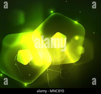 Glühendes Glas transparent pentagans, geometrische abstrakte digitale Hintergrund. Leuchtenden grünen Glas transparent pentagans, geometrische abstrakte digitale Hintergrund. Vector Illustration Stock Vektor