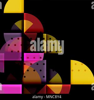 Kreis Elemente auf schwarzem Hintergrund. Kreis Elemente auf schwarzem Hintergrund, Vektor geometrische Template Design Stock Vektor