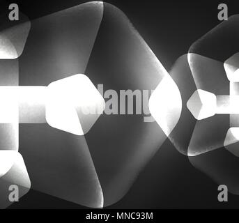 Glühendes Glas transparent pentagans, geometrische abstrakte digitale Hintergrund. Glühendes Glas transparent pentagans, geometrische abstrakte digitale Hintergrund. Vector Illustration Stock Vektor