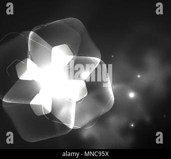 Glühendes Glas transparent pentagans, geometrische abstrakte digitale Hintergrund. Glühendes Glas transparent pentagans, geometrische abstrakte digitale Hintergrund. Vector Illustration Stock Vektor