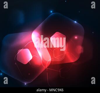 Glühendes Glas transparent pentagans, geometrische abstrakte digitale Hintergrund. Leuchtend rote Glas transparent pentagans, geometrische abstrakte digitale Hintergrund. Vector Illustration Stock Vektor