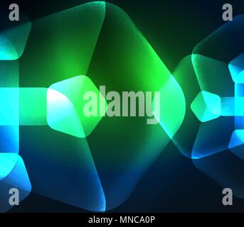 Glühendes Glas transparent pentagans, geometrische abstrakte digitale Hintergrund. Glühendes Glas transparent pentagans, geometrische abstrakte digitale Hintergrund. Vector Illustration Stock Vektor