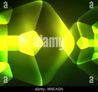 Glühendes Glas transparent pentagans, geometrische abstrakte digitale Hintergrund. Leuchtenden grünen Glas transparent pentagans, geometrische abstrakte digitale Hintergrund. Vector Illustration Stock Vektor