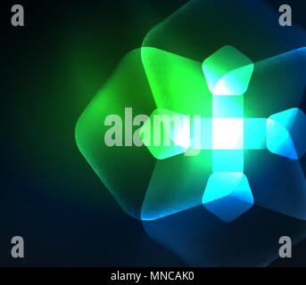 Glühendes Glas transparent pentagans, geometrische abstrakte digitale Hintergrund. Glühendes Glas transparent pentagans, geometrische abstrakte digitale Hintergrund. Vector Illustration Stock Vektor