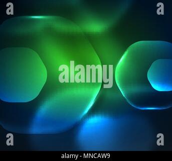 Verschwommen transparente Sechsecke auf dunklen, digitale Zusammenfassung Hintergrund. Verschwommen transparente Sechsecke auf dunklen, digitale Zusammenfassung Hintergrund. Hi-tech moderne Geschäfts- oder Technologie Hintergrund oder Präsentation Hintergrundbild Stock Vektor