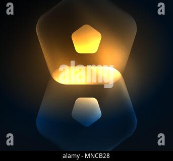 Glühendes Glas transparent pentagans, geometrische abstrakte digitale Hintergrund. Glühendes Glas transparent pentagans, geometrische abstrakte digitale Hintergrund. Vector Illustration Stock Vektor