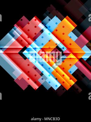 Farbe Pfeile auf schwarzen Hintergrund. Farbe Pfeile auf schwarzen Hintergrund. Vector Illustration Stock Vektor