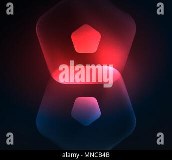 Glühendes Glas transparent pentagans, geometrische abstrakte digitale Hintergrund. Leuchtend rote Glas transparent pentagans, geometrische abstrakte digitale Hintergrund. Vector Illustration Stock Vektor