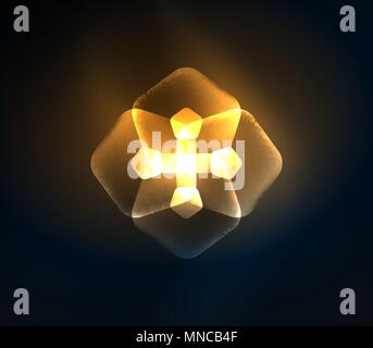 Glühendes Glas transparent pentagans, geometrische abstrakte digitale Hintergrund. Glühendes Glas transparent pentagans, geometrische abstrakte digitale Hintergrund. Vector Illustration Stock Vektor