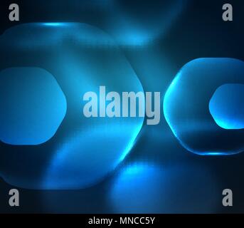 Verschwommen transparente Sechsecke auf dunklen, digitale Zusammenfassung Hintergrund. Verschwommen transparente Sechsecke auf dunklen, digitale Zusammenfassung Hintergrund. Hi-tech moderne Geschäfts- oder Technologie Hintergrund oder Präsentation Hintergrundbild Stock Vektor