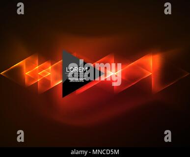 Farbe neon leuchtenden Dreiecken, abstrakten Hintergrund. Farbe neon leuchtenden Dreiecken, abstrakten Hintergrund. Vektor techno leuchtenden Raum mit Dreiecken und Ihre Nachricht. Hi-tech-wallpaper Stock Vektor