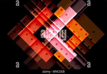 Bunte Dreiecke und Pfeile auf dunklem Hintergrund. Bunte Dreiecke und Pfeile auf dunklem Hintergrund. Vector Illustration Stock Vektor