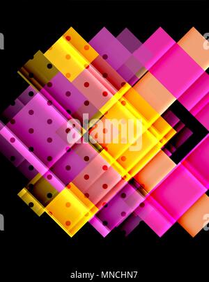 Bunte Dreiecke und Pfeile auf dunklem Hintergrund. Bunte Dreiecke und Pfeile auf dunklem Hintergrund. Vector Illustration Stock Vektor