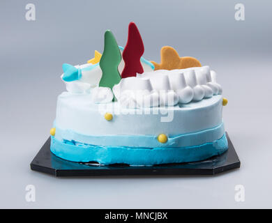 Kuchen oder Eis Kuchen auf einem Hintergrund Stockfoto