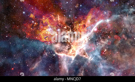 Riesige leuchtende Nebel. Raum Hintergrund mit roten Nebel und Sterne. Elemente dieses Bild von der NASA eingerichtet. Stockfoto