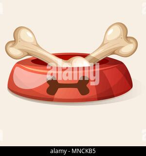 Cartoon Knochen Symbol mit Schatten Stock Vektor