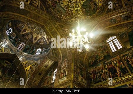 Isfahan, Iran - 15. Oktober 2017: Armenische Fresko in der vank Kathedrale. Stockfoto