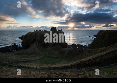 Dunnotter Schloss Sunrise Stockfoto