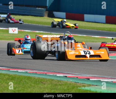 Jamie Brashaw, März 73A, Derek Bell Trophy, Formel 5000, Formel 2, Einzelsessel, 1967-1979, Donington historische Festspiele, 2018, Motor Racing, Moto Stockfoto