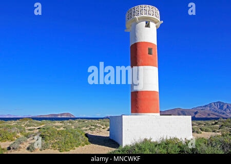 Leuchtturm am Strand von Bahia De Los Angeles, Baja California Stockfoto